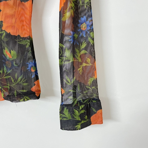 Floral printed shirt in net - Picture 4 of 4